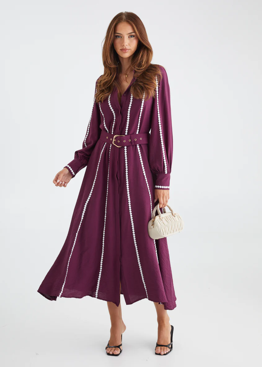 Nevaeh Maxi Dress - Plum - Honorern