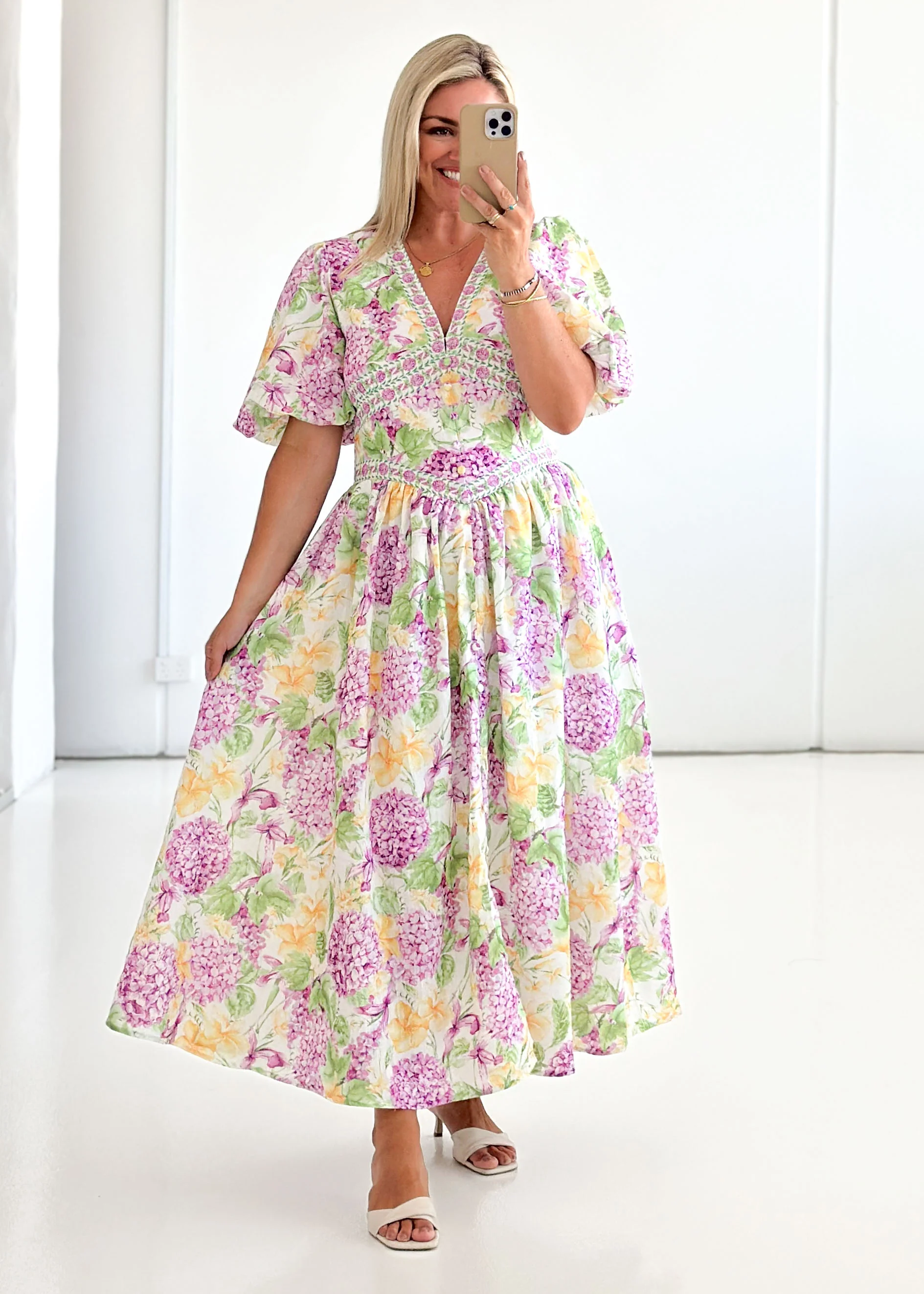 Marcelle Maxi Dress - Purple Hydrangea - Honorern