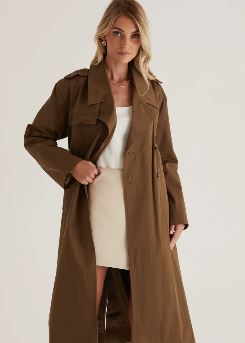 Lexxia Trench Coat - Dark Khaki - Honorern