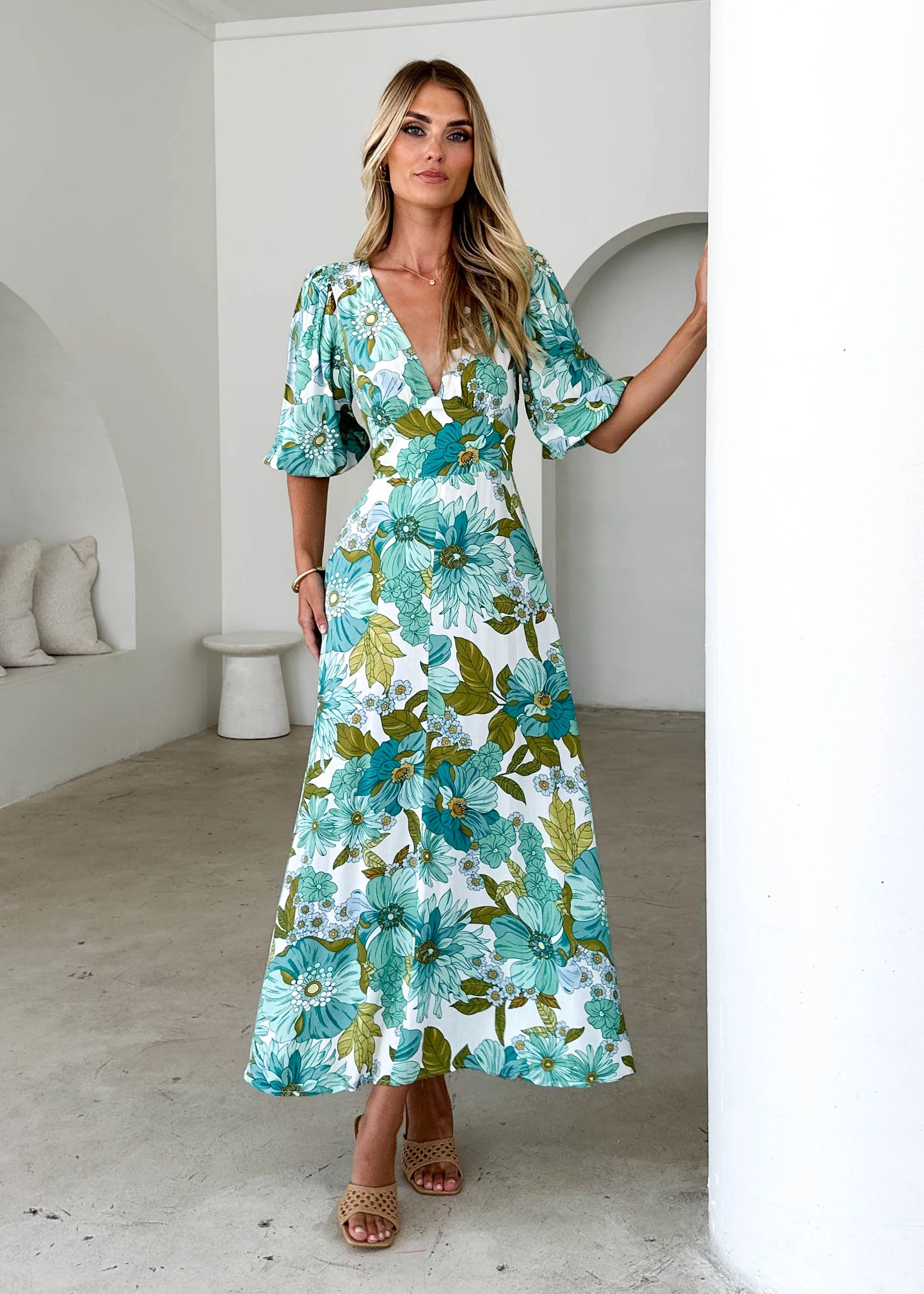 Daphne Maxi Dress - Amaya Green - Honorern