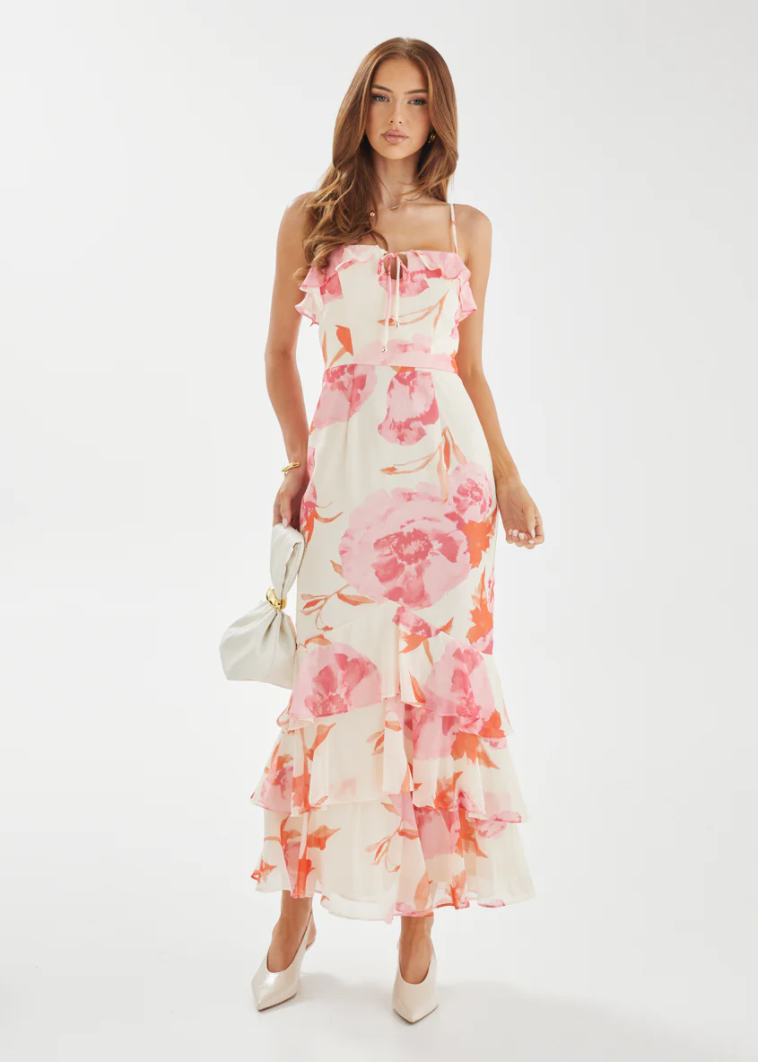 Renn Maxi Dress - Pink Bloom - Honorern