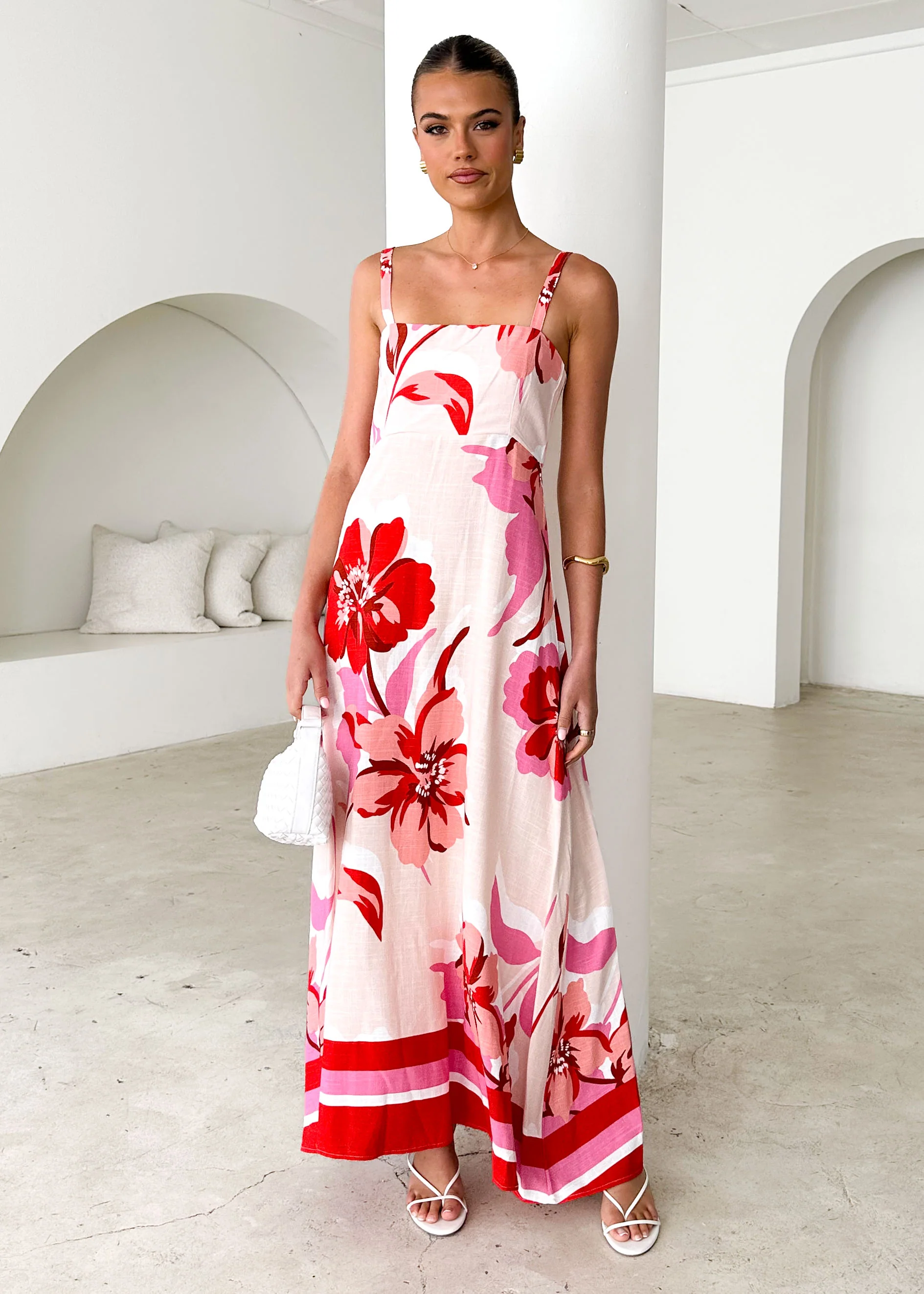 Maxine Maxi Dress - Red Rosabel - Honorern
