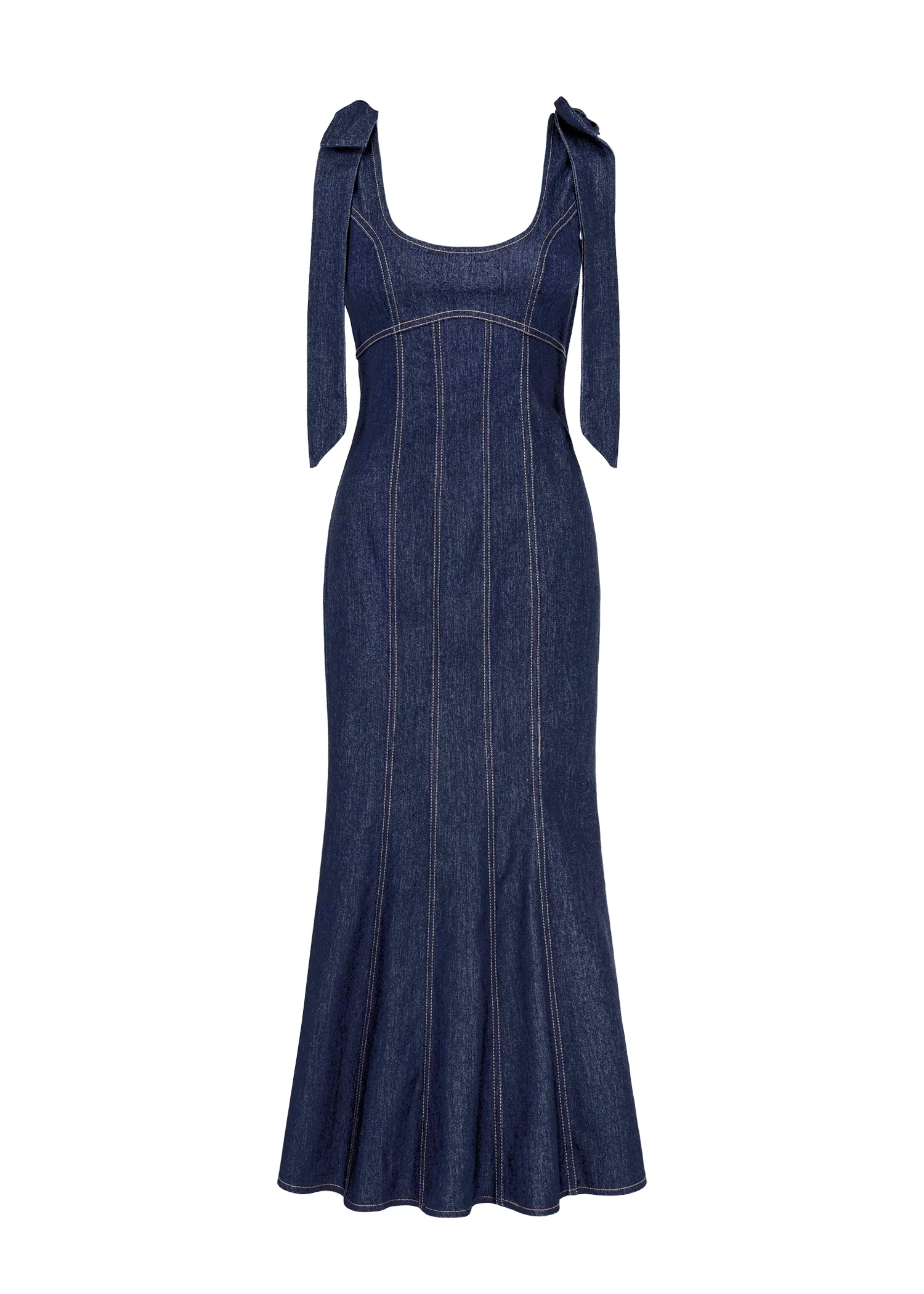 Adeline Denim Midi Dress - Indigo - Honorern