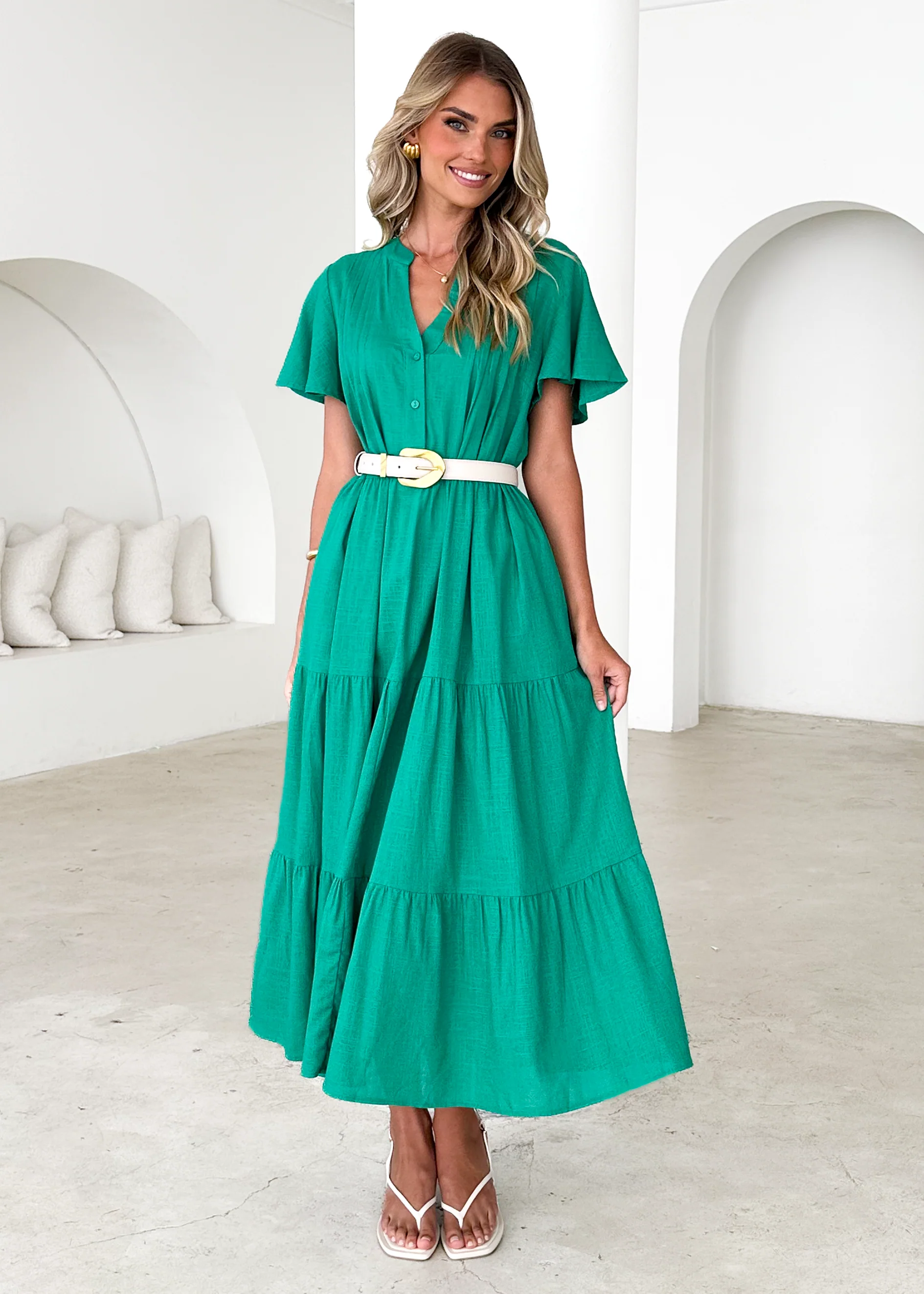 Niaomi Maxi Dress - Green - Honorern