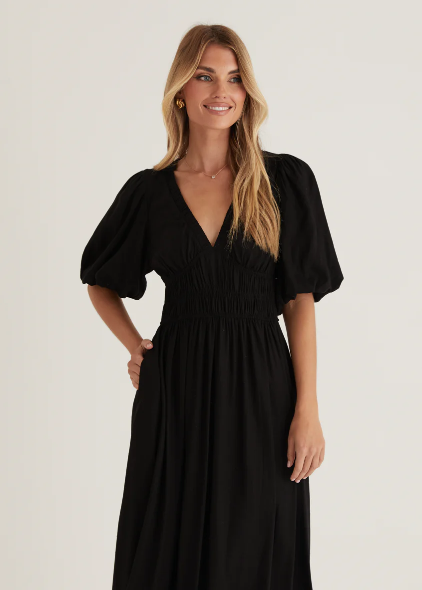 Mecca Maxi Dress - Black - Honorern