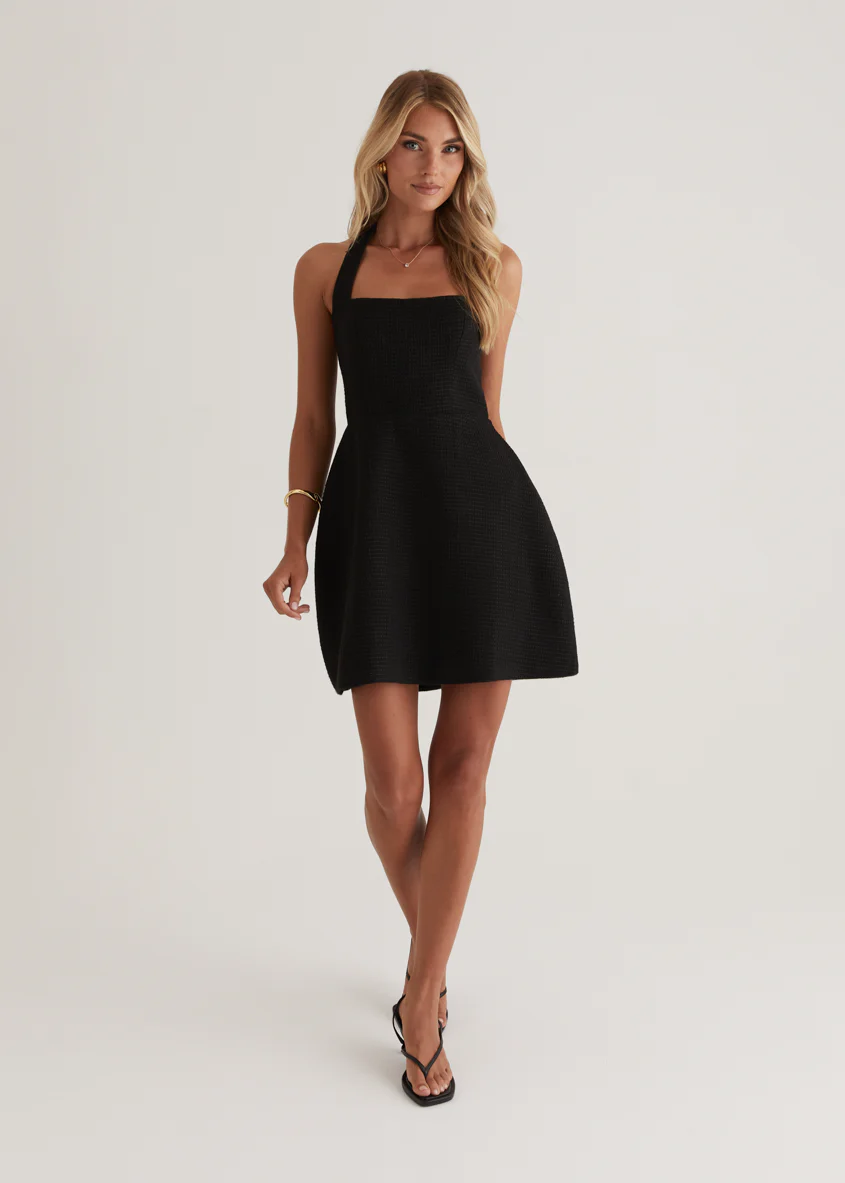 Rhodes Halter Dress - Black - Honorern