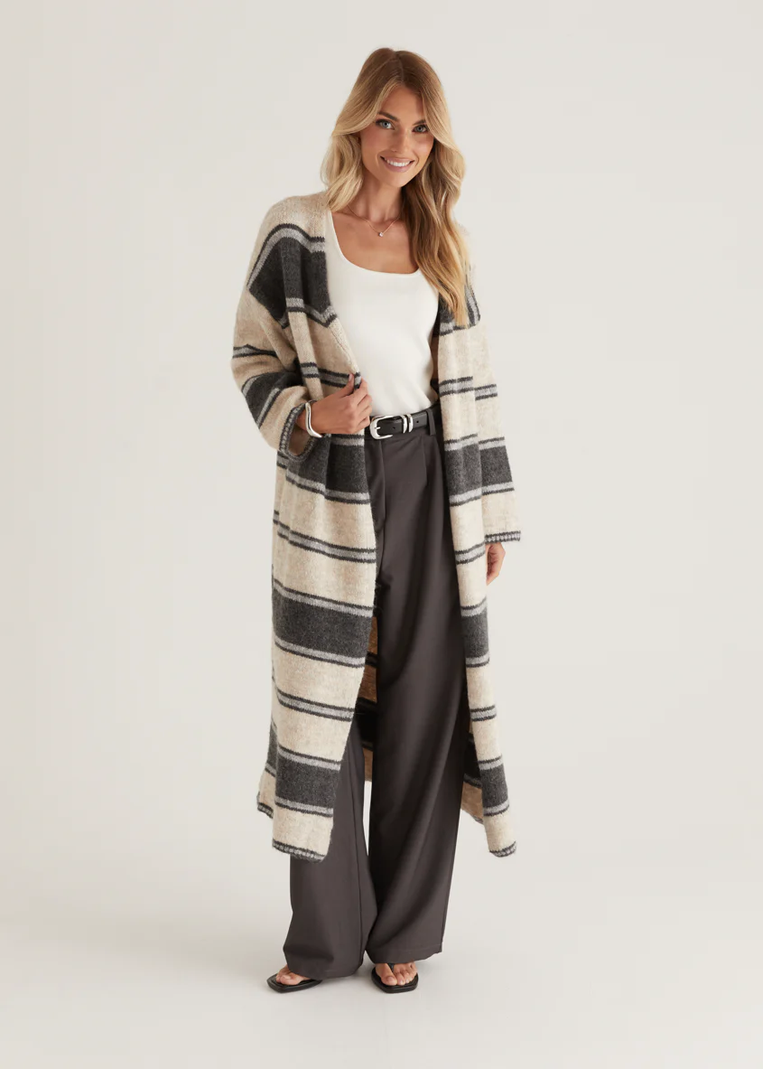 Yourta Cardigan - Black Stripe - Honorern