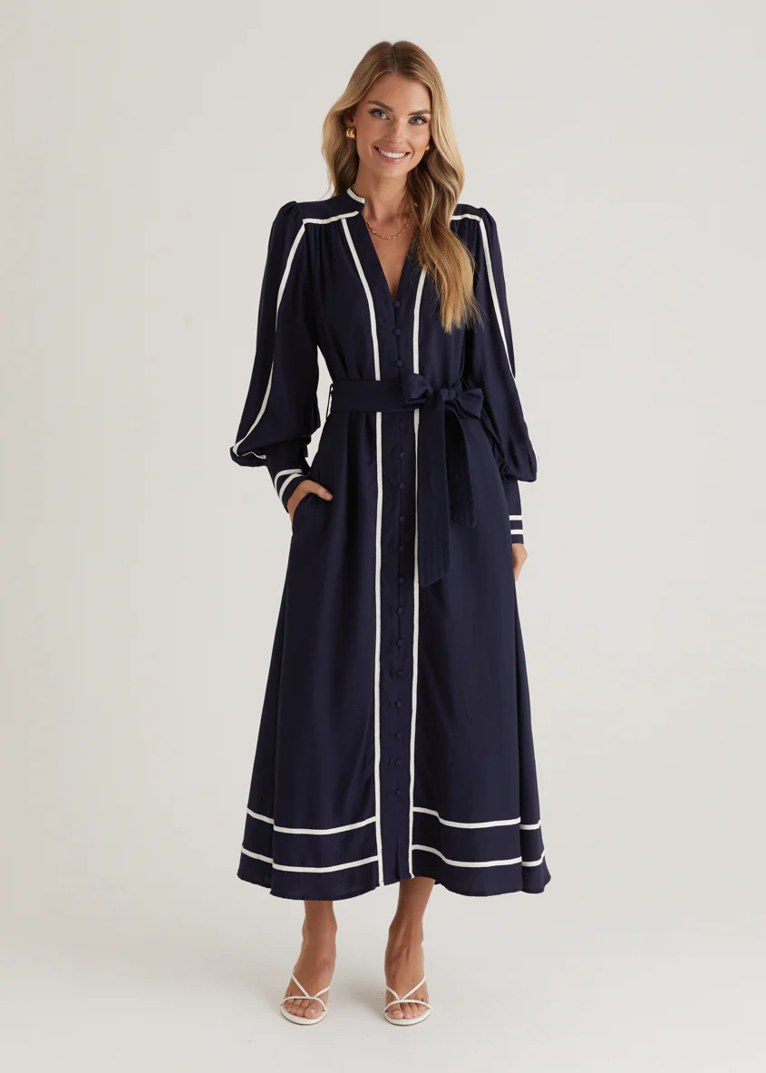 Melody Maxi Dress - Navy - Honorern
