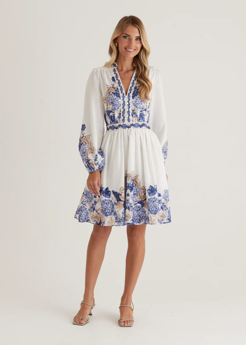 Veracruz Dress - White Hydrangea - Honorern
