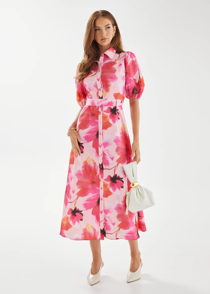 Jordyn Maxi Dress - Raspberry Floral - Honorern