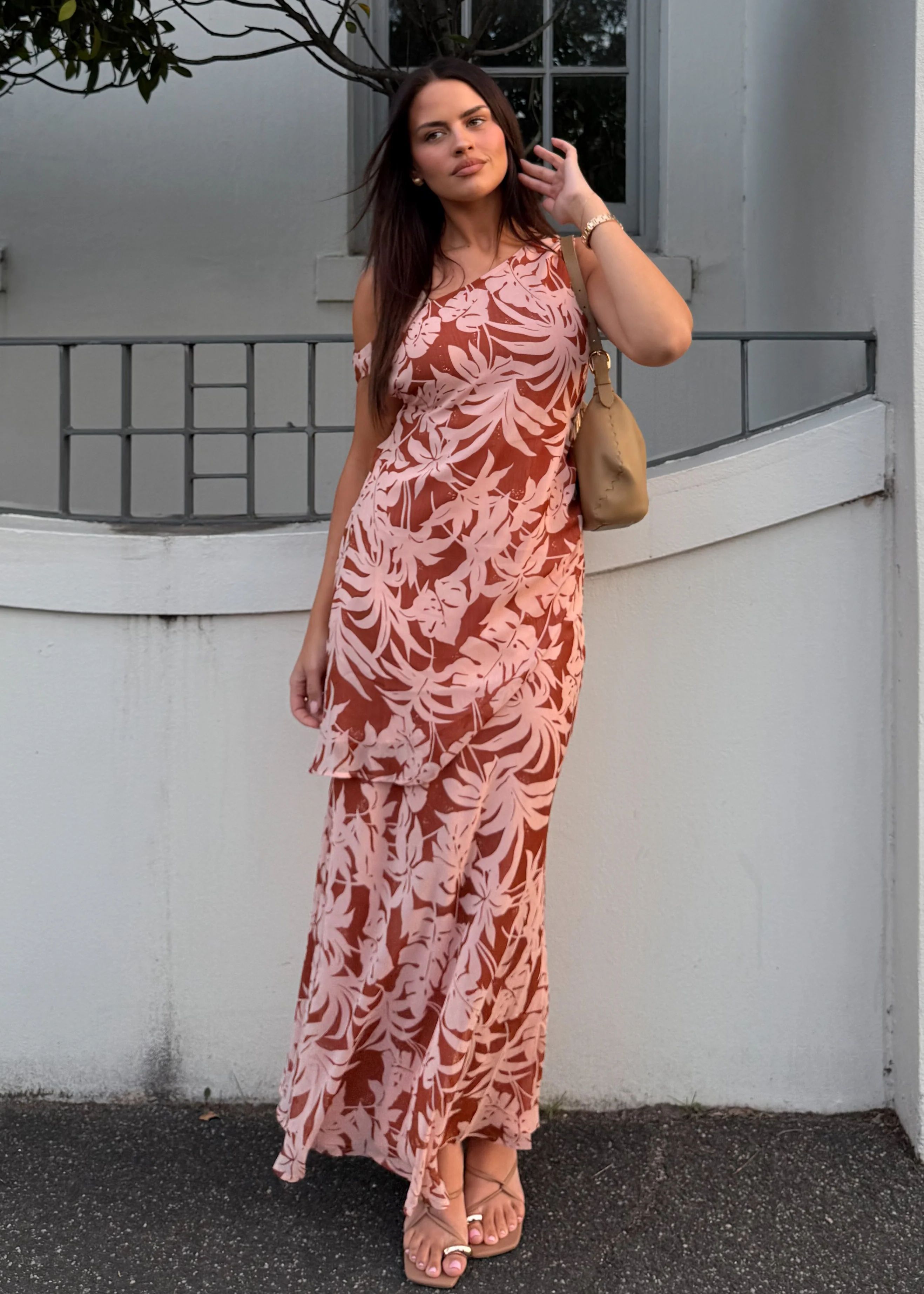 Cartez Maxi Skirt - Bronze Palm - Honorern