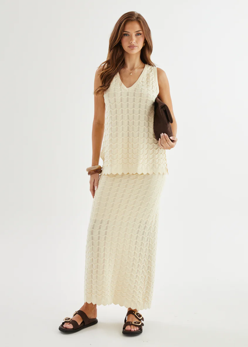 Nerida Knit Top - Cream - Honorern