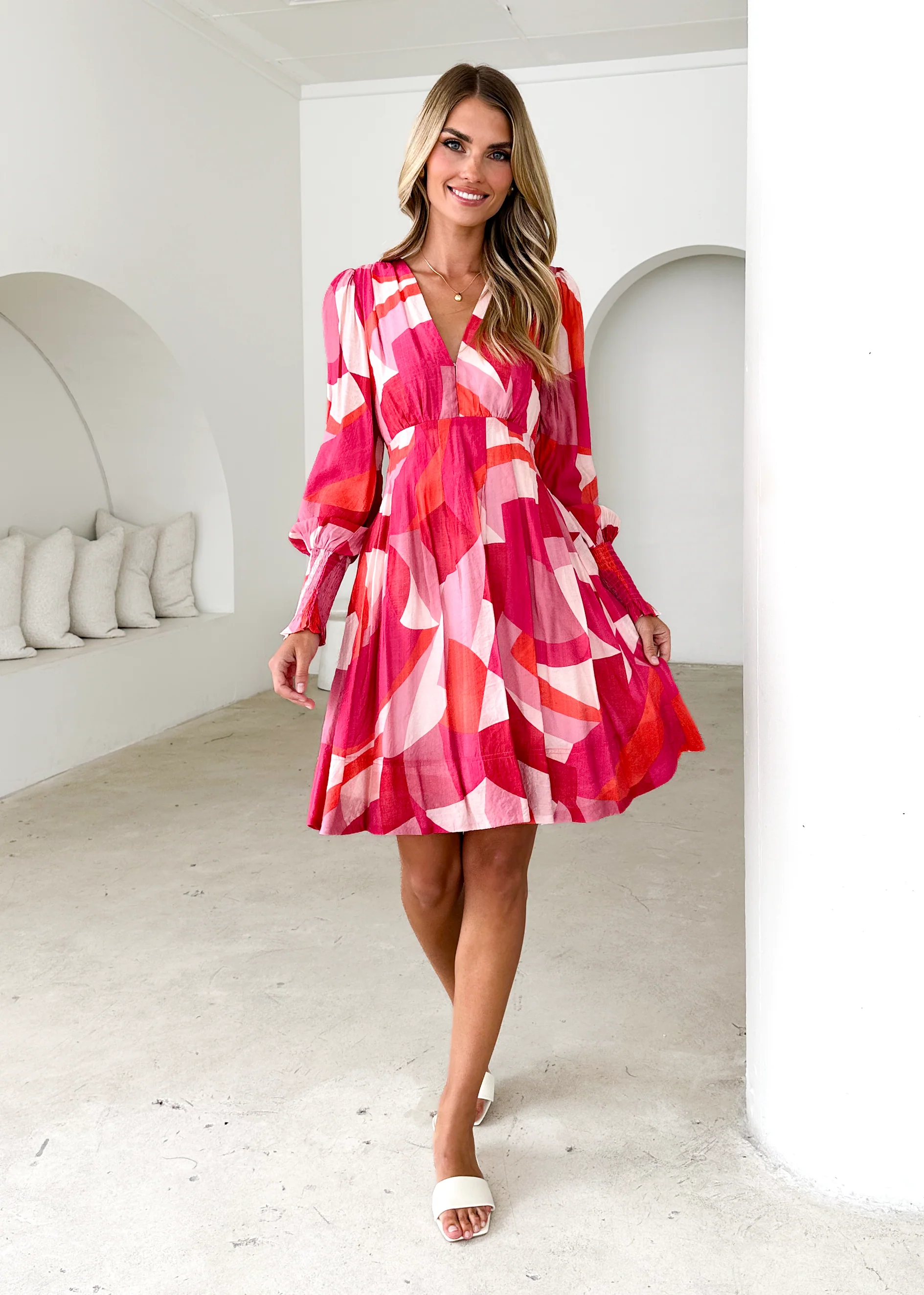Kenzie Dress - Pink Geo - Honorern