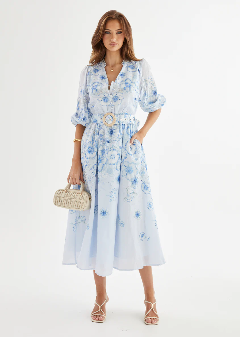Lani Maxi Dress - Blue Flowers - Honorern