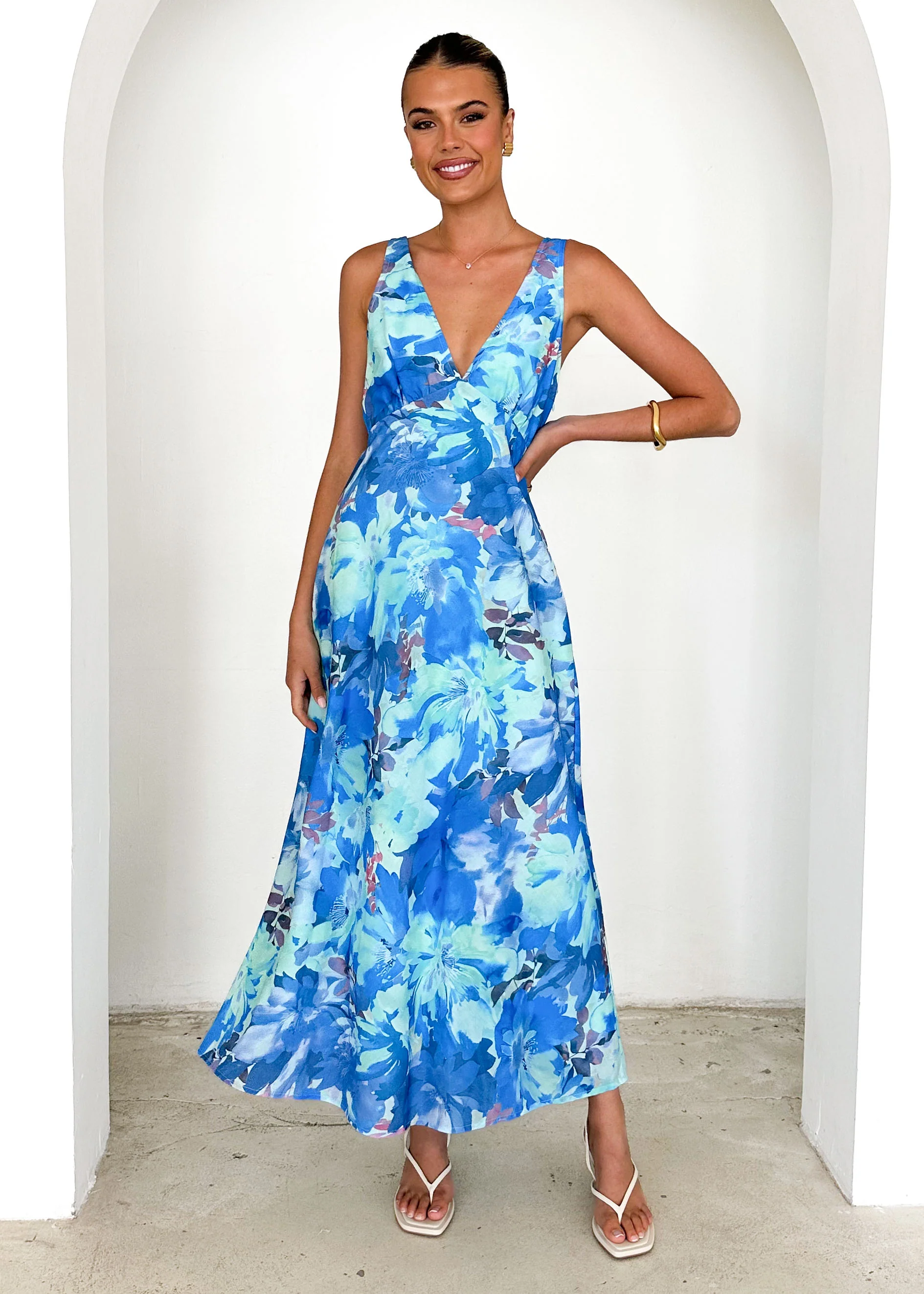 Arlow Maxi Dress - Blue Splash - Honorern