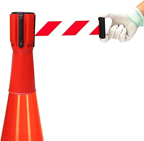 Nastro di protezione per cono stradale retrattile da 2/3/5/10 m - Protezione retrattile per cono per bloccare aree pedonali, con rimbalzo automatico(A,3M/9.8FT) - Honorern