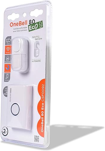 SCS SENTINEL Campanello senza fili - campanello per porte - Bell Wireless portale esterno - senza batteria campanello senza fili - wireless Chime Senza Batterie OneBell 80 Eco - CSF0092 SCS Sentinel - Honorern