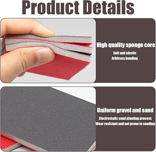 12 Pezzi Spugne Abrasive Blocchi Spugna Abrasiva a Grana Abrasivi 180-3000 Granulometria lavabili e riutilizzabili spugna abrasiva a umido Per Lucidare Legno Plastica Metallo - Honorern