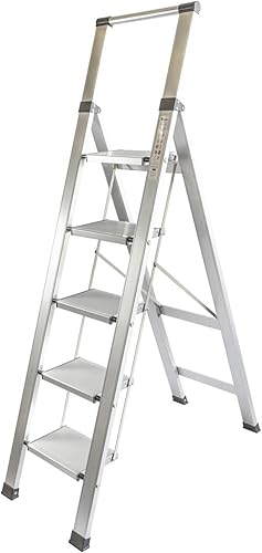 710028 - Scala domestica piatta, in alluminio, 5 gradini - Honorern