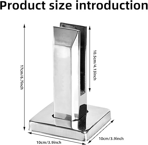 Morsetto in vetro in piedi, 8-12 mm, in acciaio inox, supporto in vetro regolabile per pali ringhiere per scale balcone - Honorern