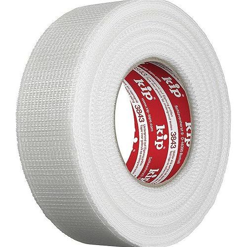 Nastro per giunti Kip - Nastro permanente in tessuto in fibra di vetro 48 mm x 90 m - Per lavori di riparazione e riempimento - Fissaggio semplice - Autoadesivo e resistente agli strappi - Honorern