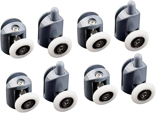 8 rotelle per box doccia, set di cuscinetti per porta della cabina doccia, ruote per porte scorrevoli (23 mm) - Honorern