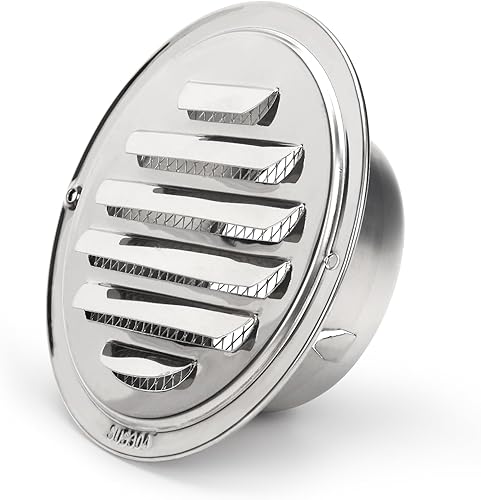 Griglia di ventilazione 100 mm, griglia di ventilazione rotonda in acciaio inox 304, griglia di ventilazione con protezione dagli insetti - Honorern