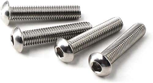 Viti M4x8 con testa a bottone esagonale, in acciaio inox 304, con testa a bottone (confezione da 100) - Honorern