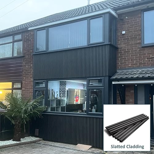 Pannelli di rivestimento a doghe compositi campioni assortiti per pareti esterne - grigio scuro, grigio cenere, marrone - Honorern