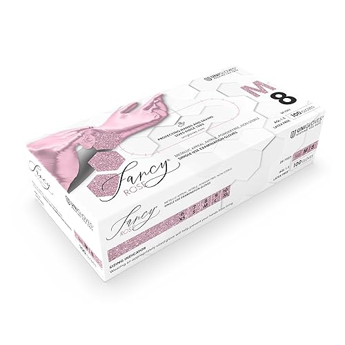 Guanti in nitrile FANCY Rose – Guanti monouso non sterili, senza lattice, senza talco – per uso alimentare • Protezione da virus, funghi e batteri (L (8-9) - Honorern