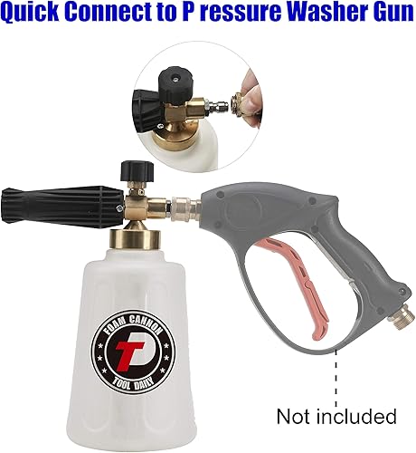 Tool Daily Cannone Schiuma per Idropulitrice per Autolavaggio, Lancia Schiuma Neve, Ugello Orifizio Aggiuntivo 1,1 mm, 1/4 di pollice - Honorern
