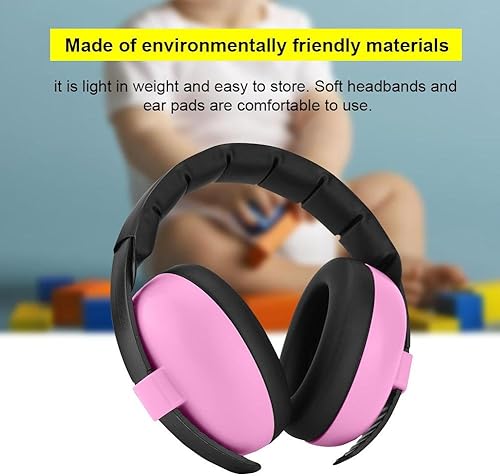 Mugast Cuffie antirumore per Bambini, Bambini Cuffie protettive antirumore Cuffie antirumore con Schiuma fonoisolante Professionale per Bambini sotto i 2 Anni(Rosa) - Honorern