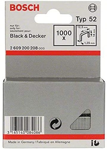 BOSCH 2609200208 - Grapa tipo 52: 12,3x 1,25x14mm: 1.000 uds - Honorern