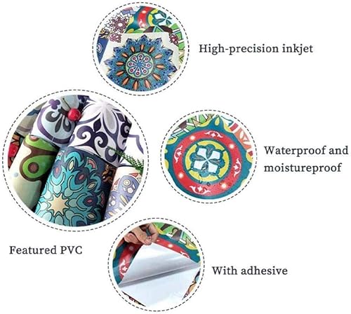 Bordo per Carta da Parati Mosaico scuro Adesivi Murali Autoadesivi Da Battiscopa ​Pvc adesivo per carta Confini per Cucina Bagno Camera Letto Decor Parete 10cm X 500cm - Honorern