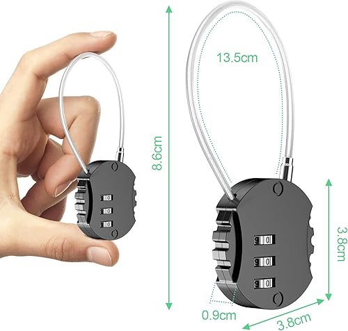 Lucchetto Armadietto Combinazione a 3 Cifre, Lucchetti per Bagagli, Serratura della Password, Serrature Codificata in Lega di Zinco, Per Palestra E Scuola Per Valigia, Bagagli, Palestra - Honorern