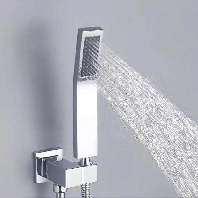 Set di rubinetti per vasca e doccia imiiHO in acciaio inossidabile con soffione doccia a mano, cromato - Honorern