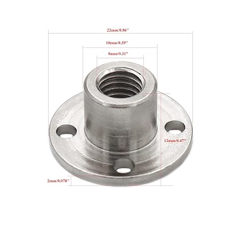 4 pz M8 flangia accoppiamento connettore, albero filettato ingranaggio motore flangia dado accoppiamento fai da te albero guida vite supporto per il motore - Honorern