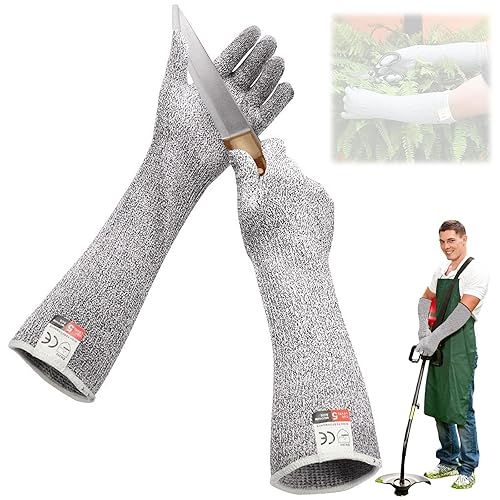 guanti antitaglio giardino, Guanti da Lavoro Antitaglio Livello 5 Guanti Anti Taglio Guanti da Giardinaggio Guanti Protettivi Lunghi Proteggono le Mani Giardinaggio All'Aperto Donna/Uomo Guanti - Honorern