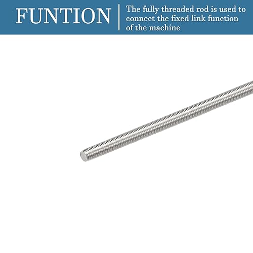 M10 x 200mm Completamente Filettato Prigionieri x 2pz 304 Acciaio inossidabile Asta Barra Borchie Destra Mano Fili per Lavorazione del legno, [Argentato] - Honorern