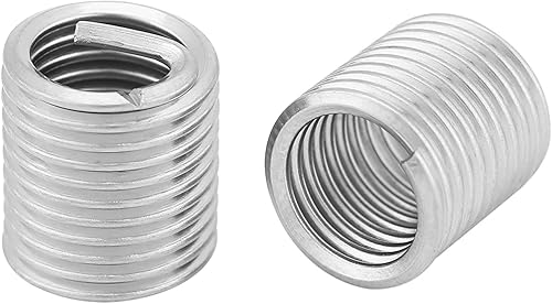 100 Pezzi Inserti Filettati Elicoidali, M8 X 1,25 M8x1,25 Inserto 304 Inserti Filettati Elicoidali Filo a Spirale, Kit Assortimento di Inserti per Riparazione Filettati Filo - Honorern
