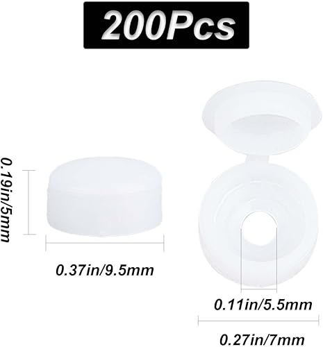 GORGECRAFT 200Pz Viti Pieghevoli Bianche Coperchi A Scatto Tappi di Copertura Incernierati in Plastica Tappi A Vite Dell'Otturatore Rondella Tappi A Scatto Tappi per Fori di Recinzione (S) - Honorern