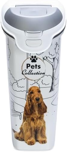 Curver Keter Contenitore Porta Crocchette per Cani, Chiusura Ermetica, Dotato di Ruote, 10 Kg/23 L, 23x50x50H cm - Honorern