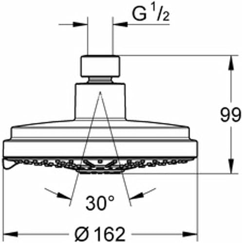 Grohe 27134000 Rainshower Cosmopolitan Soffione Doccia, 4 Getti, Cromo, Diametro 160 mm - Honorern