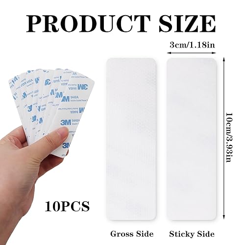 Set 10 Pezzi Pad Biadesivo Riutilizzabile(3x10cm) - Adesivo Potente per Casa, Ufficio, Garage - Ganci e Lana per Varie Applicazioni Fai Da Te - Honorern