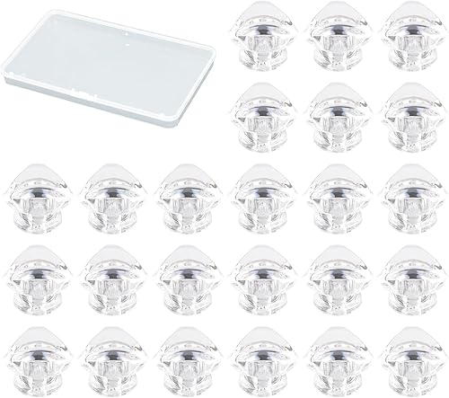 MOROBOR Mini pomelli acrilici autoadesivi a forma di triangolo, 24 pezzi, senza foratura, trasparenti per specchio, armadio/guardaroba, confezione regalo e altri piccoli mobili - Honorern