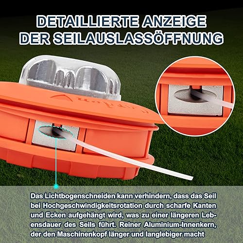 Testa di filo M10 x 1,25 sinistra filo di nylon rinforzato Easy Load & Go per tosaerba, decespugliatore - Honorern