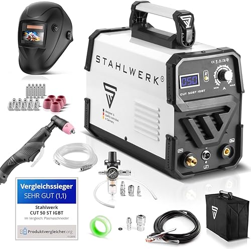 CUT 50 ST Taglierina al plasma a IGBT con 50 Ampere, potenza di taglio fino a 14 mm, adatta per lamiere verniciate e ruggine lampo, 7 anni di garanzia del produttore - Honorern