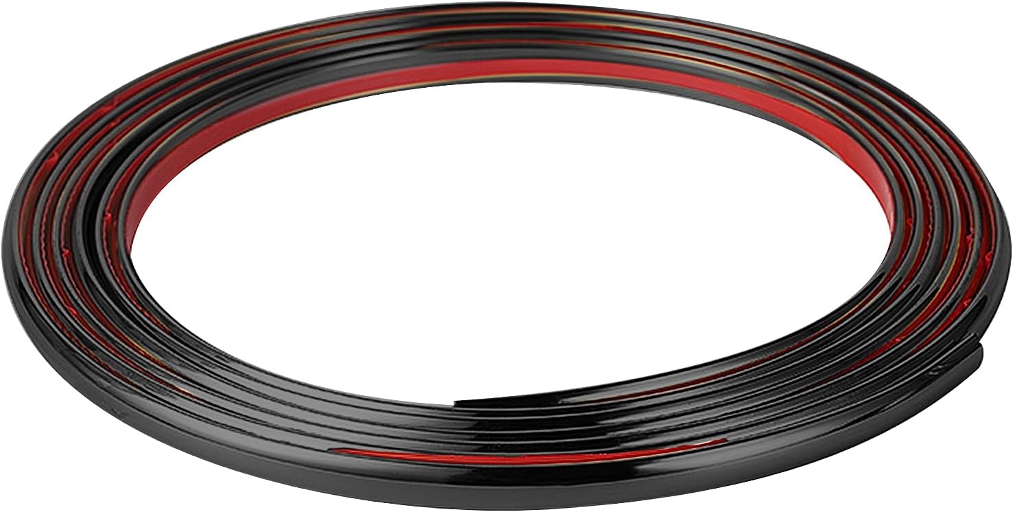 Modanature decorative flessibili, autoadesive, 10 m, per parete, soffitto, parete, specchio, angolo, armadio, armadio e rivestimento automatico (10 m nero) - Honorern