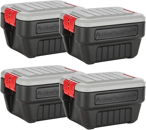 Rubbermaid ActionPacker Contenitore Industriale chiudibile a Chiave, Nero, 35 Gal-(Pack of 1) - Honorern