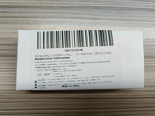 Cilindro a pomello, 40/40, cilindro di chiusura con pomello per porta di casa, porte di casa, serratura di sicurezza, porta di casa, serratura di casa, ca. 8 cm x 1,68 x 3,28 cm, grigio - Honorern